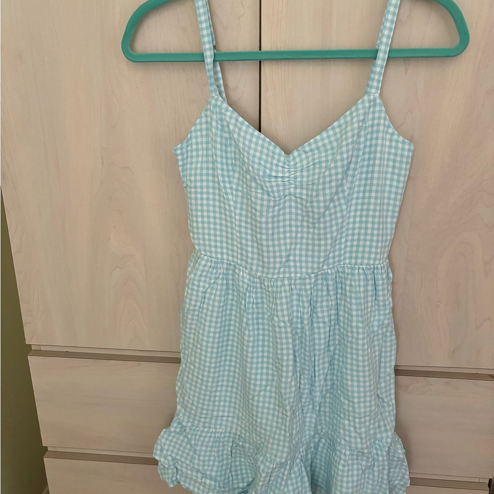 Sale! New Hollister Light Blue Gingham Open Tie Back Dress